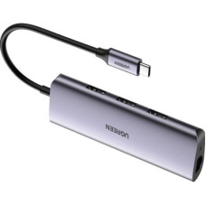 Концентратор Ugreen Type-C to 3хUSB 3.0 + RJ45 1000M Ethernet (60718)