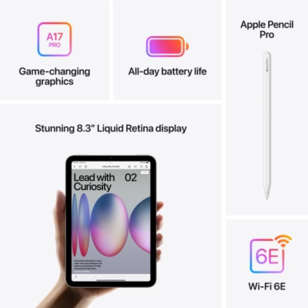 Планшет Apple iPad mini 2024 Wi-Fi 128GB Starlight (MXN83NF/A)