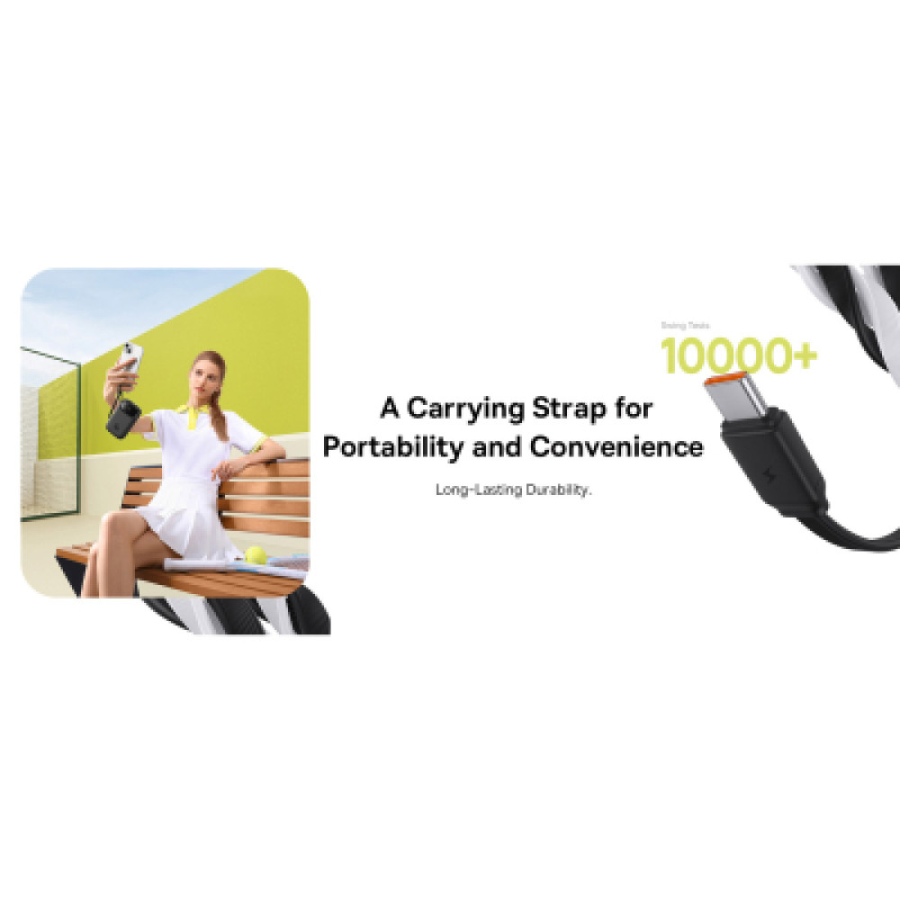 Батарея універсальна Baseus QPow2 20000mAh 30W, with 2*Type-C Cable, White (P10055009213-00)