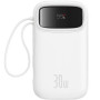 Батарея універсальна Baseus QPow2 20000mAh 30W, with 2*Type-C Cable, White (P10055009213-00)