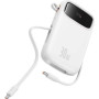 Батарея універсальна Baseus QPow2 20000mAh 30W, with 2*Type-C Cable, White (P10055009213-00)