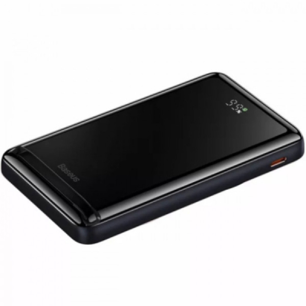 Батарея універсальна Baseus Magnetic Wireless Bracket 10000mAh 20W, PD QC/3.0, Qi + cabel 60W 0.5м, black (PPCX000003)