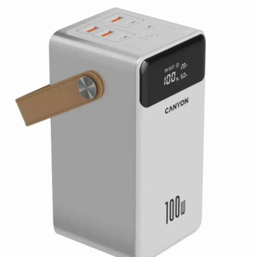 Батарея універсальна Canyon 60000mAh OnPower 610 PD/100W metal White (CNS-CPB610W)