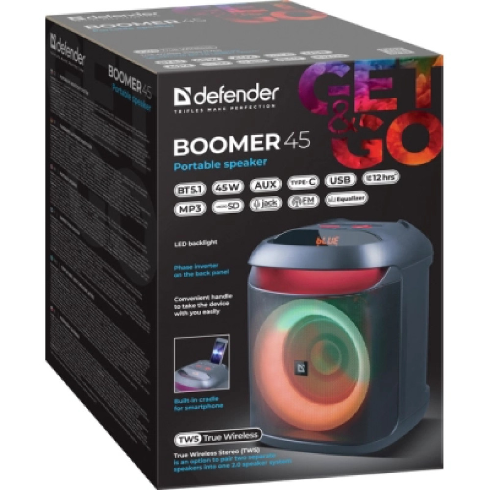 Акустична система Defender Boomer 45 Bluetooth Black (65245)