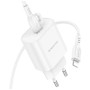 Зарядний пристрій BOROFONE BA82A Platinum USB-C PD25W + cable USB-C to Lightning White (6941991112263)