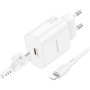Зарядний пристрій BOROFONE BA82A Platinum USB-C PD25W + cable USB-C to Lightning White (6941991112263)