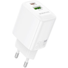 Зарядний пристрій BOROFONE BN29 Fuente 1xUSB-C PD30W + 1xUSB QC3.0 White (6941991120329)