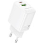Зарядний пристрій BOROFONE BN29 Fuente 1xUSB-C PD30W + 1xUSB QC3.0 White (6941991120329)