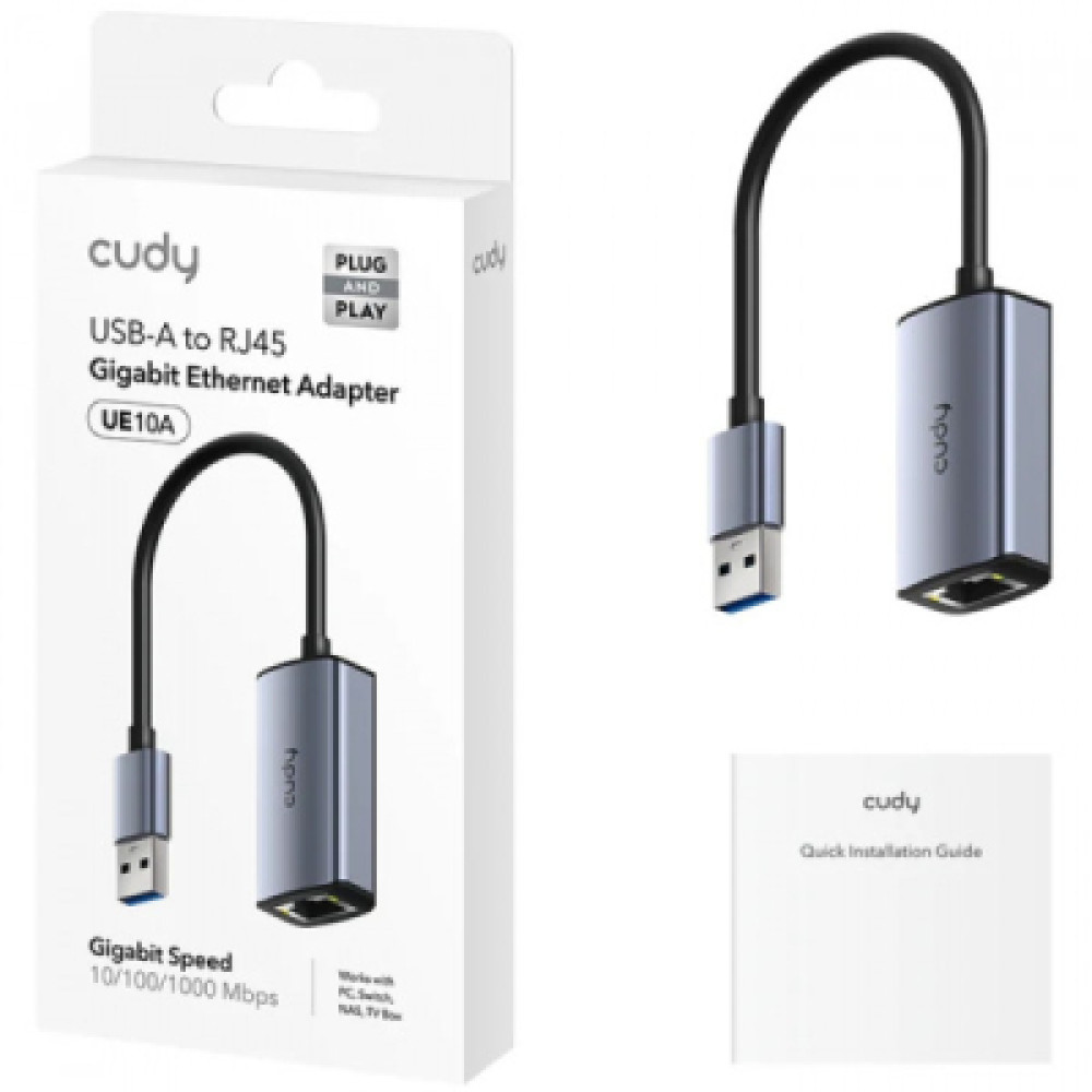 Адаптер USB 3.0 AM to RJ45 Ethernet 1000Mbps Cudy (UE10A)