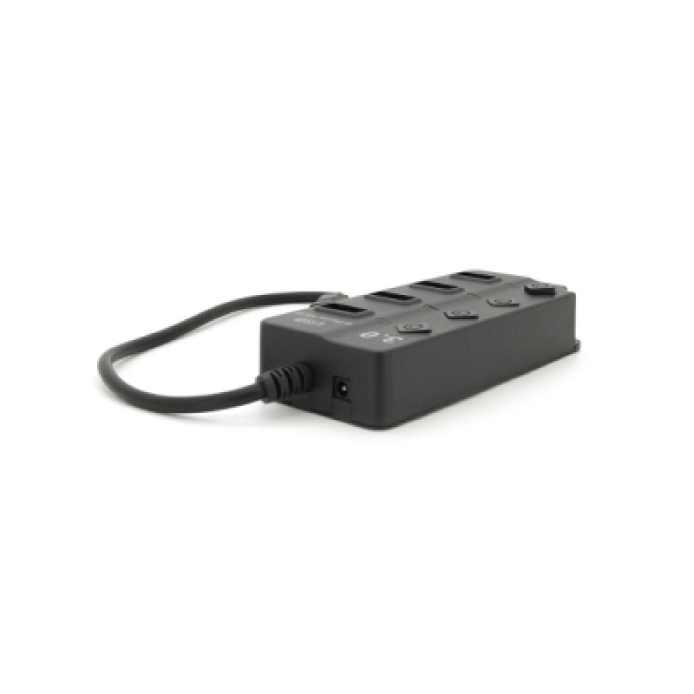 Концентратор Voltronic USB 3.0 to 4xUSB with LED buttons black (YT-3H4A)