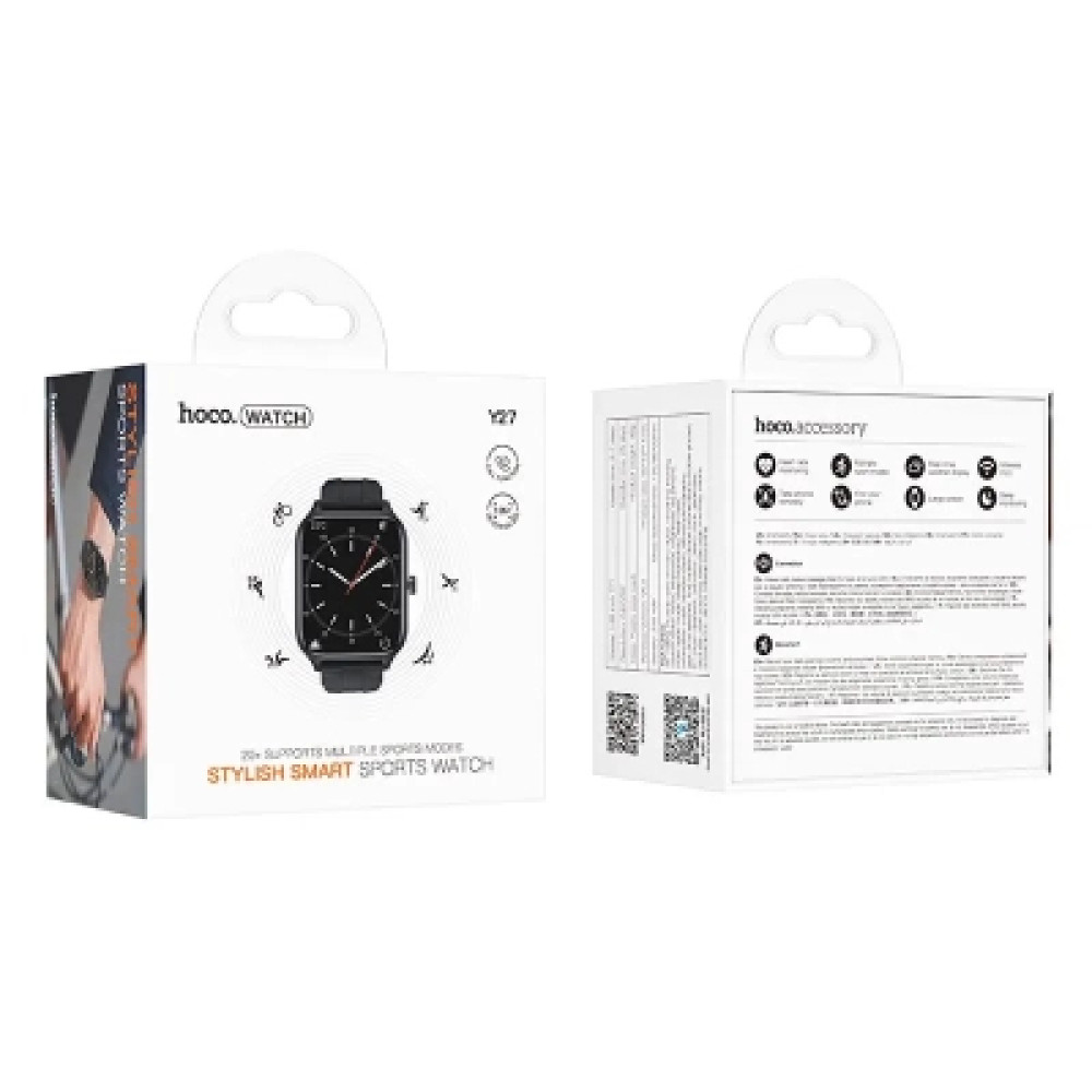 Смарт-годинник HOCO Y27 Smart sports watch (call version) Black (6942007645430)