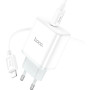 Зарядний пристрій HOCO C104A USB-C PD20W + cable USB-C to Lightning white (6931474782908)