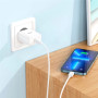 Зарядний пристрій HOCO C104A USB-C PD20W + cable USB-C to Lightning white (6931474782908)