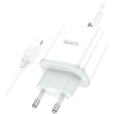 Зарядний пристрій HOCO C104A USB-C PD20W + cable USB-C to Lightning white (6931474782908)