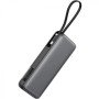 Батарея універсальна Acefast 20000mAh 130W PD, QC/3.0 USB-A+USB-C In/Out,build-in cable M22 Gray (6974316283904)