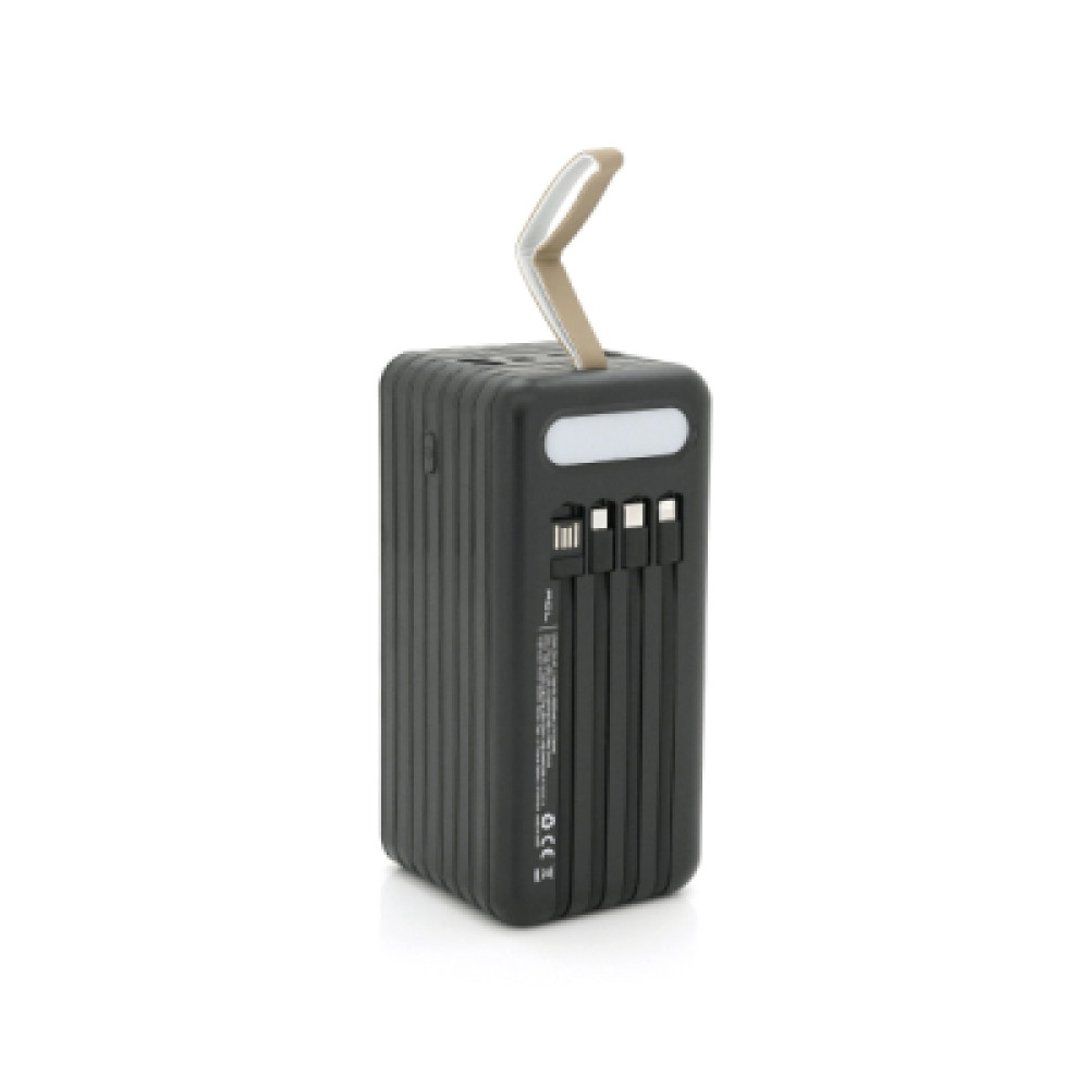 Батарея універсальна ACL 80000mAh, 4xUSB, 4 кабеля(USB/Micro/Type-C/Lighting), 1,4кг, Black (PW-94)