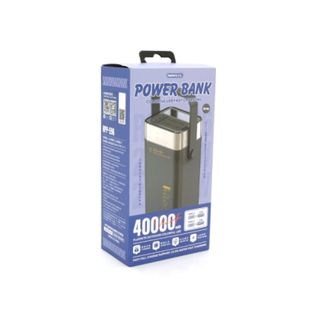 Батарея універсальна Remax 40000mAh, 22.5W, PD+QC, 2*USB+2*Type-C, Gray (RPP-596)