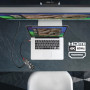 Концентратор Promate USB-C 8-in-1 USB-C PD100W + HDMI 4K60Hz + USBC + 2xUSB 3.0 + RJ45 1000Mbps + SD/MicroSD grey (transhub-mini)
