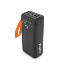 Батарея універсальна ACL 30000mAh, Solar, 22.5W, cables Type-C + Lighting, Black (ACL PW-141)