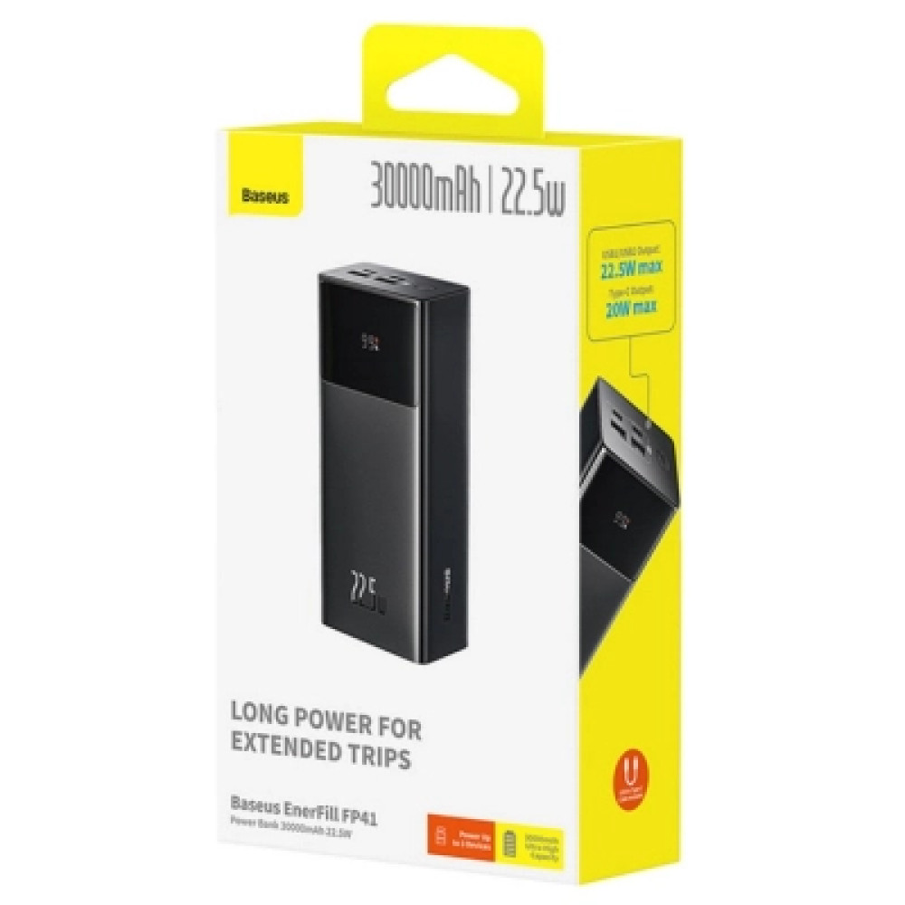 Батарея універсальна Baseus EnerFill FP41 30000mAh 22,5W PD QC black (E0027K00)