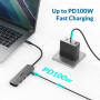 Концентратор Acer USB-C 5-in-1 3xUSB 3.0 + HDMI + USB-C gray (HP.DSCAB.021)