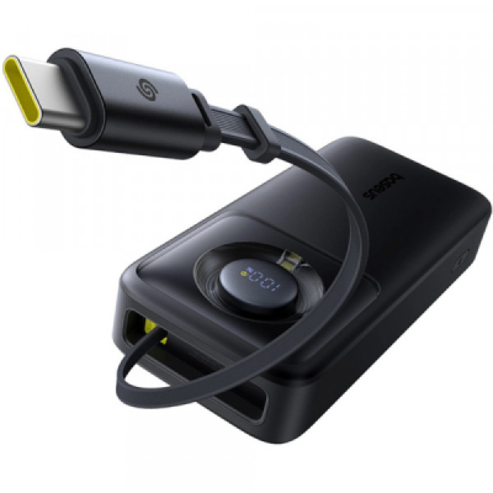 Батарея універсальна Baseus 20000mAh Free2Pull 65W PD, built-in USB-C cable, Black (P10073700123-00)