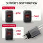 Зарядний пристрій AXAGON 1xUSB-C PD67W + 1xUSB QC4+ PPS gray (ACU-PQ67)