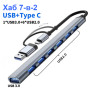Концентратор Dynamode USB-C + UAB-A to 1xUSB 3.0 + 6xUSB 2.0 gray (DM-UH-701AC)
