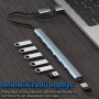 Концентратор Dynamode USB-C + UAB-A to 1xUSB 3.0 + 6xUSB 2.0 gray (DM-UH-701AC)