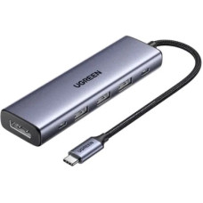 Концентратор Ugreen USB-C 5-in-1 3xUSB-A + 1xUSB-C PD100W + DisplayPort 4K60Hz black (75642)
