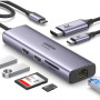 Концентратор Ugreen USB-C 6-in-1 2xUSB-A + 1xUSB-C PD100W + DisplayPort 4K60Hz + 1xRJ45 1000Mbps black (75643)