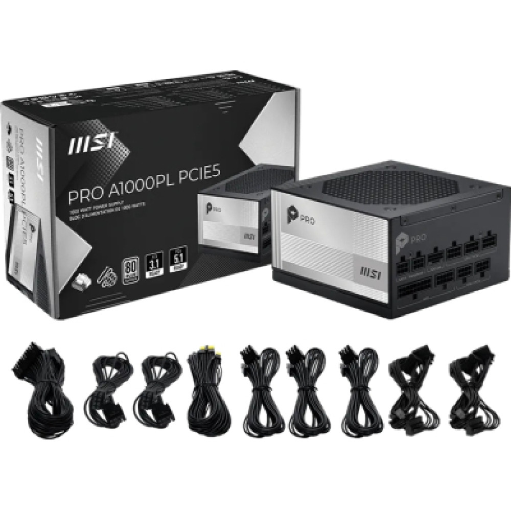 Блок живлення MSI 1000W (PRO A1000PL PCIE5)
