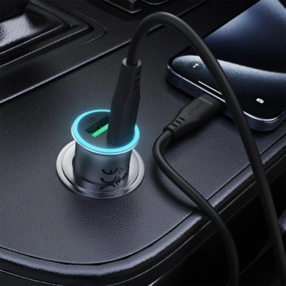Зарядний пристрій Acefast 1xUSB-C PD95W + 1xUSB gray (6974316285304)