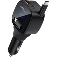 Зарядний пристрій Acefast 1xUSB-C PD95W + telescopic cable USB-C black (6974316285946)