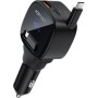 Зарядний пристрій Acefast 1xUSB-C PD95W + telescopic cable USB-C black (6974316285946)