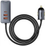 Зарядний пристрій Baseus 2xUSB-C + 2xUSB 120W + extension cord gray (CCBT-A0G)