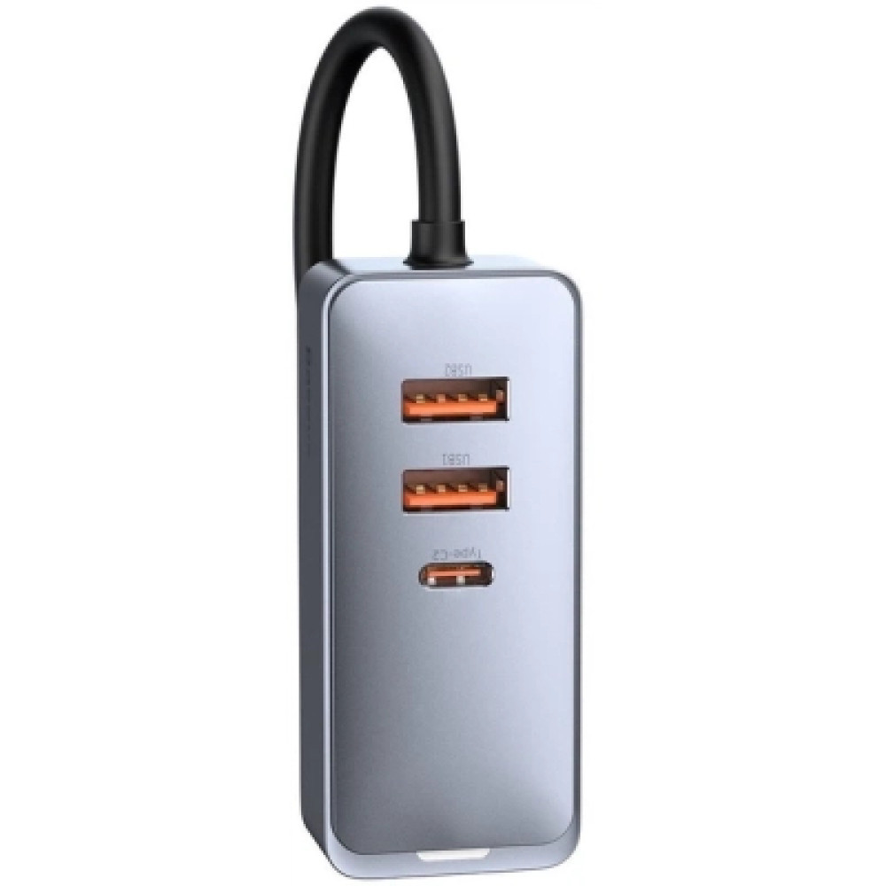 Зарядний пристрій Baseus 2xUSB-C + 2xUSB 120W + extension cord gray (CCBT-A0G)