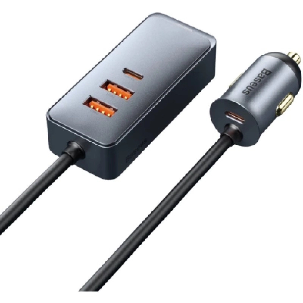 Зарядний пристрій Baseus 2xUSB-C + 2xUSB 120W + extension cord gray (CCBT-A0G)