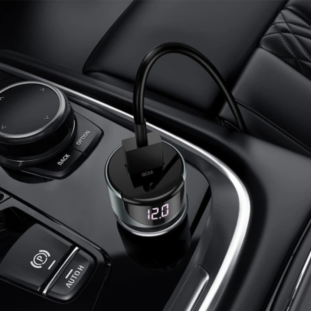 Зарядний пристрій HOCO 1xUSB-C PD20W + 1xUSB QC3.0 car adapter Z42 black (6931474742544)