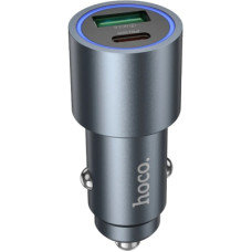 Зарядний пристрій HOCO 1xUSB-C PD30W + 1xUSB QC3.0 48W car adapter Z60 gray (6942007642095)