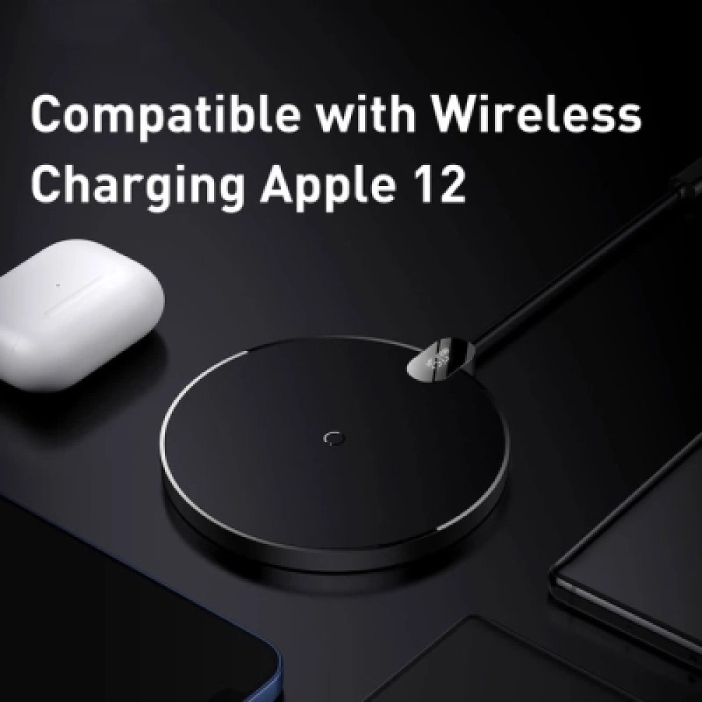 Зарядний пристрій Baseus Wireless Qi 15W + cable USB-C 1.5m (CCED000001)