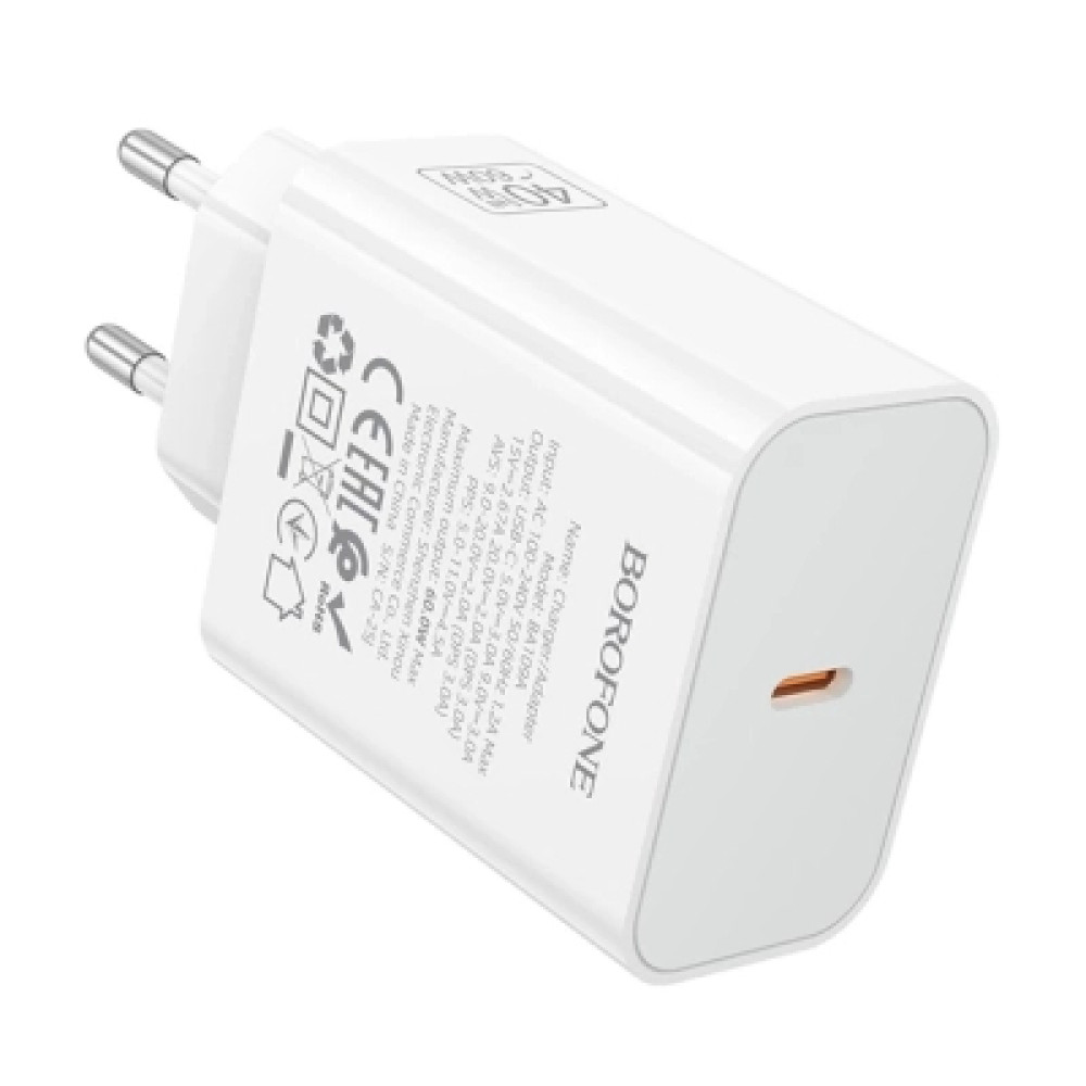 Зарядний пристрій BOROFONE BA109A USB-C PD40W white (6941991126888)
