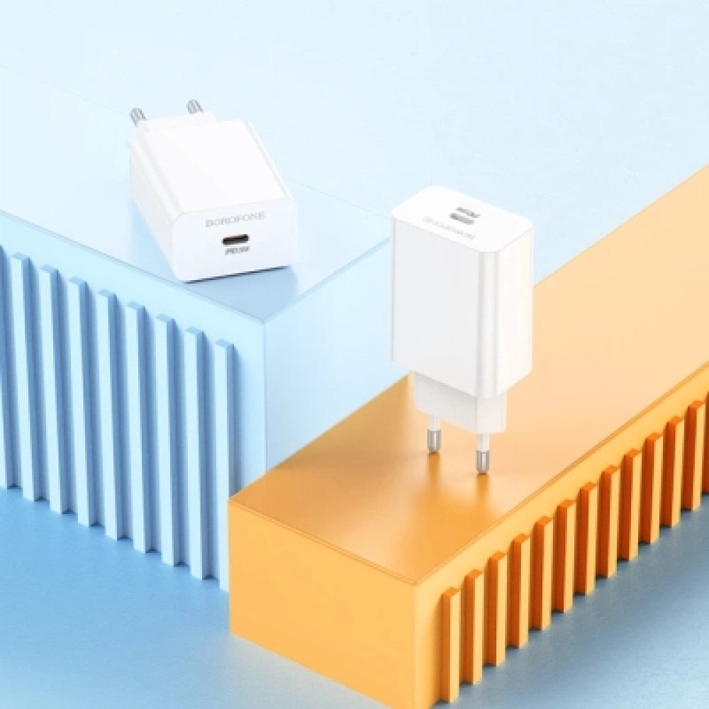 Зарядний пристрій BOROFONE BA21A USB-C PD20W white (6941991111402)