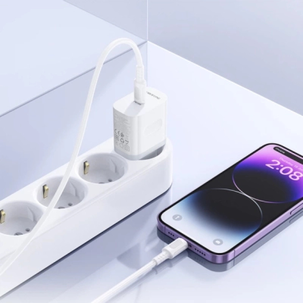 Зарядний пристрій BOROFONE BA99A USB-C PD20W white (6941991121357)