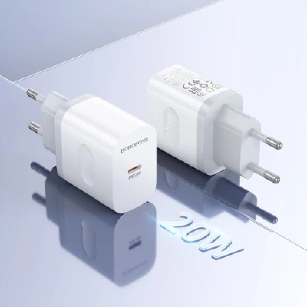 Зарядний пристрій BOROFONE BA99A USB-C PD20W white (6941991121357)