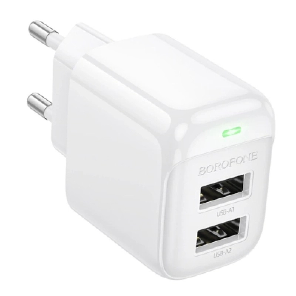 Зарядний пристрій BOROFONE BAS41A 2xUSB white (6941991113741)