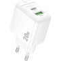 Зарядний пристрій BOROFONE BAS44A 1xUSB-C PD20W + 1xUSB QC3.0 white (6941991113840)