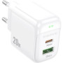 Зарядний пристрій BOROFONE BAS44A 1xUSB-C PD20W + 1xUSB QC3.0 white (6941991113840)