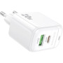 Зарядний пристрій BOROFONE BAS44A 1xUSB-C PD20W + 1xUSB QC3.0 white (6941991113840)