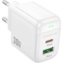Зарядний пристрій BOROFONE BAS45A 1xUSB-C PD30W + 1xUSB QC3.0 white (6941991113871)